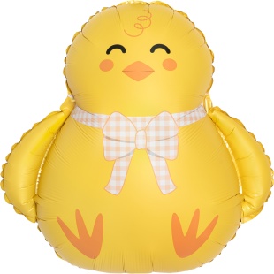 Шар (21''/53 см) Фигура, Цыпленок с бантиком, 1 шт.